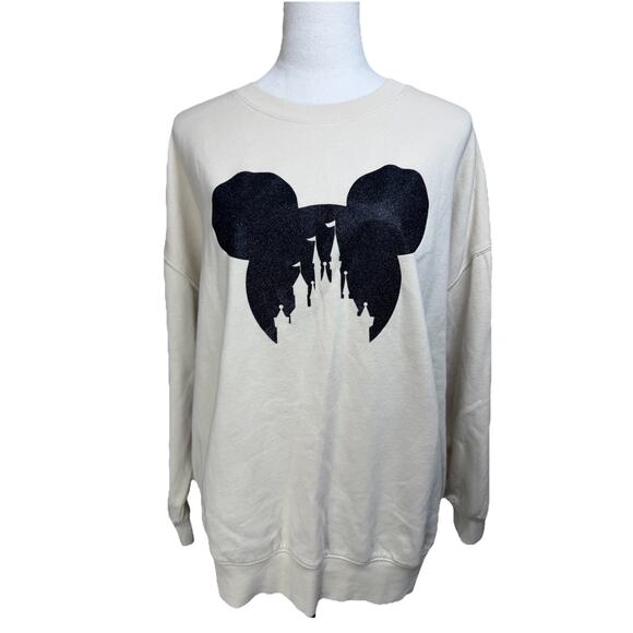 Old Navy Mickey Mouse Disney Castle Tunic Length Women's Sweatshirt M - Picture 1 of 13